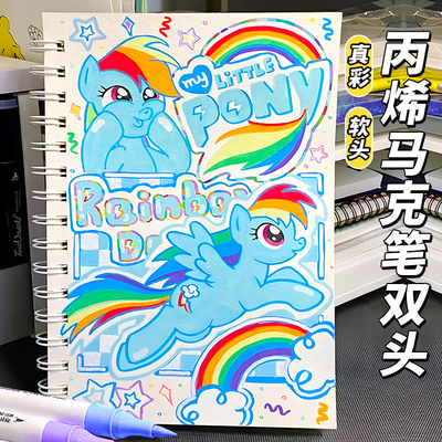 真彩丙烯马克笔软头双头