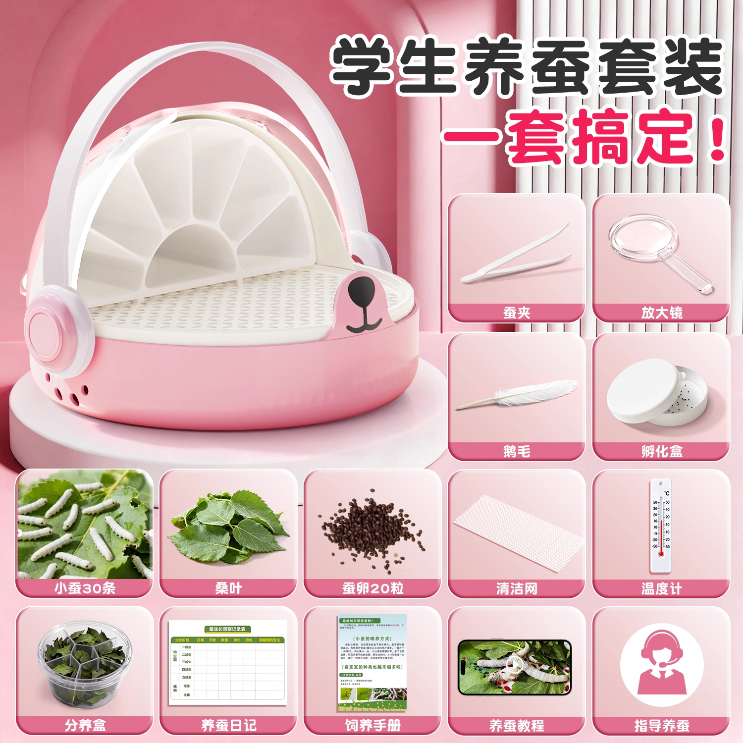 蚕宝宝太空饲养盒育蚕套装