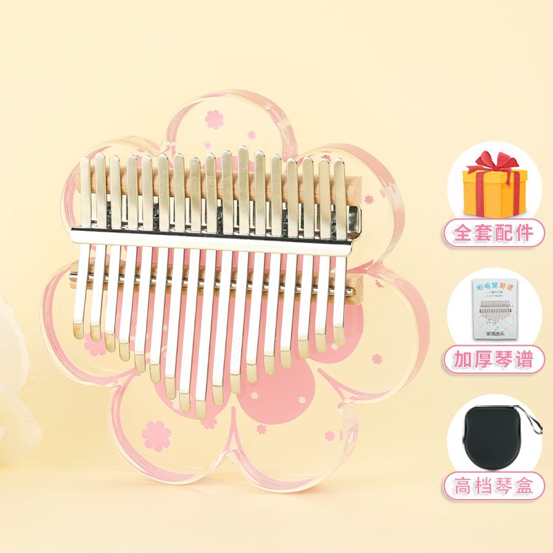 简单易学21音拇指琴学生透明水晶卡林巴琴17音女生高颜值钢琴乐器