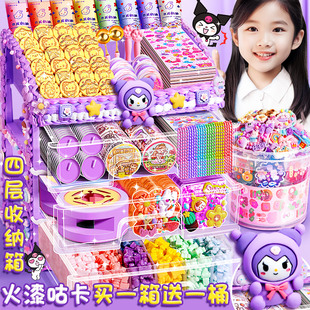 火漆印章咕卡奶油胶套装全套儿童印章卡通女孩玩具蜡粒章头库洛米豪华版火气火鸡火器火青果漆印张收纳盒贴纸