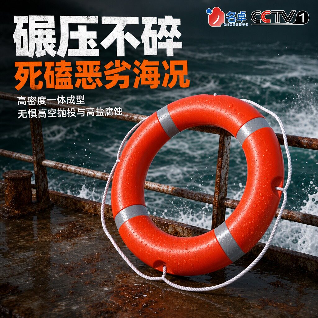 船上PVC救生圈应急救生浮圈实心泡沫游泳浮圈救身圈救生衣救生绳