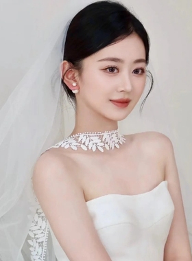 水舞B2938镂空蕾丝刺绣花边辅料装饰白色气质简约新娘飘带发带