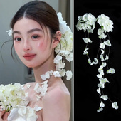 水舞U2195甜美森系仿真绣球花手工发条发带白色清新新娘造型头饰