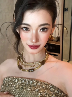 水舞D1210欧美亚克力串珠多层毛衣链波西米亚个性小众高级感项链