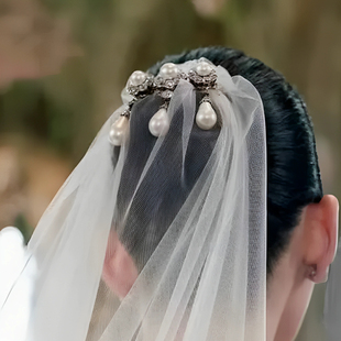 水舞A5352新款明星同款钉珠发夹新娘简约主婚纱头饰晚礼服配饰