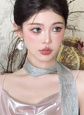 水舞B2902个性小众新娘银灰色气质网红时尚纱巾配饰婚礼造型头饰