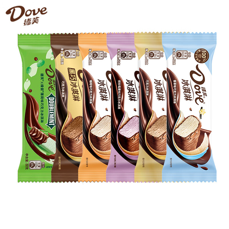 【10支】Dove德芙冰淇淋香草莓巧克力咖啡海盐绿箭薄荷冰激凌雪糕