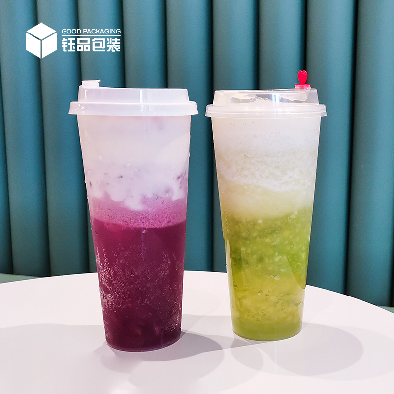 口径500ml磨砂定制促销奶茶杯子