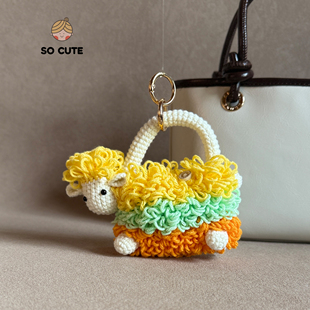 socute 可爱小羊肖恩耳机包零钱包包挂件挂饰钥匙扣高级感礼物