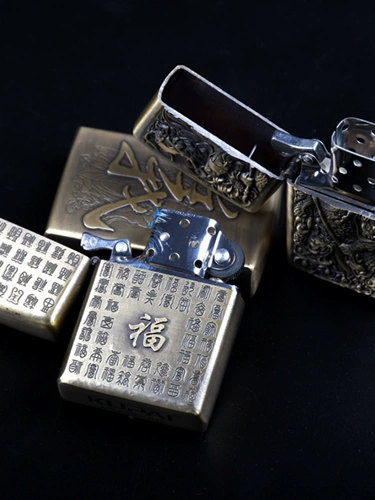 Тонкая старомодная ветрозащитная металлическая зажигалка на керосине, мужской креативный ретро комплект, подарок на день рождения