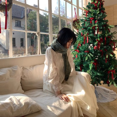 岛知道《柏舟》重工vintge开春内搭天丝蕾丝衬衫纯棉里衬中古风