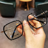 时尚 个性 大方框素颜镜配近视 简丹萝心眼镜框男女潮防蓝光 新款