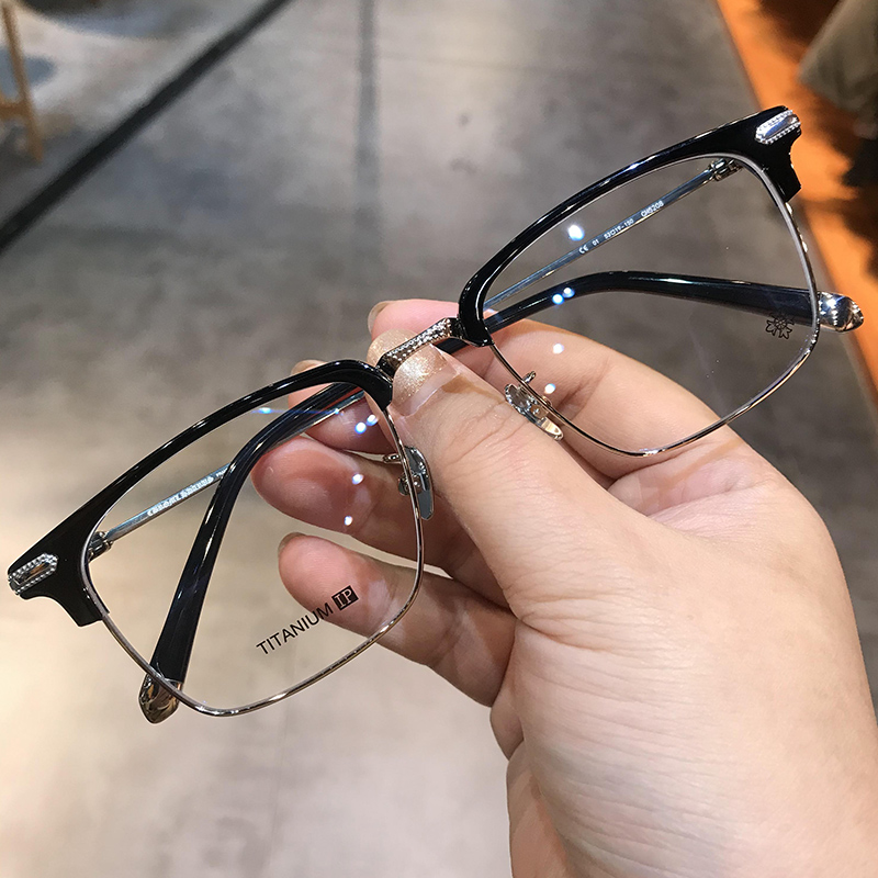 简丹眼镜框复古纯钛男女