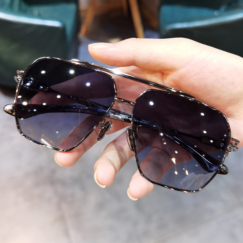 简丹萝心复古太阳镜男女新款双梁蛤蟆大框司机镜可配近视墨镜