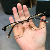 简丹潮复古眼镜框男女半框大脸加宽钛架超轻眼镜架防蓝光可配近视