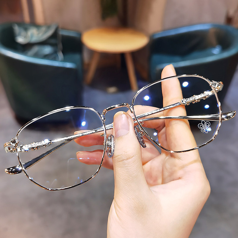 简丹萝心超轻钛架近视镜框男女复古文艺多边细框显瘦眼镜架平光