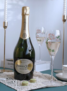 送杯子#法国进口Perrier Jouet巴黎之花香槟起泡酒 高档酒750ml