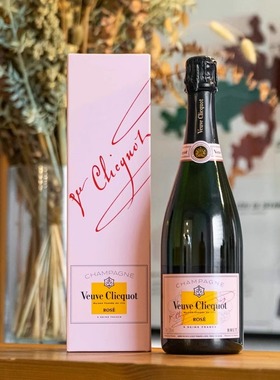 礼盒装#法国Veuve Clicquot Rose凯歌粉红香槟天然桃红高泡葡萄酒