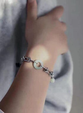 简约个性钛钢水晶拼接手链ins小众设计甜美高级感男女同款手饰潮