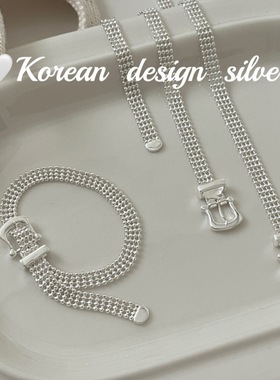 韩国ins简约手饰品S925纯银 精巧珠珠表带手链高级感百搭设计女款