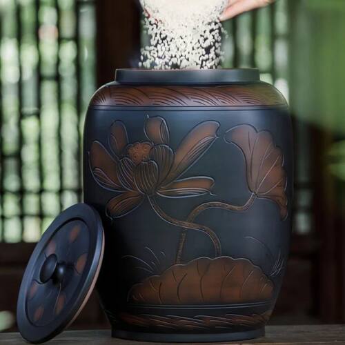 建水紫陶防潮防虫米缸装米桶