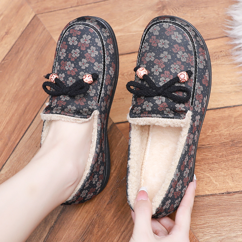 老北京布鞋女棉鞋加绒防滑