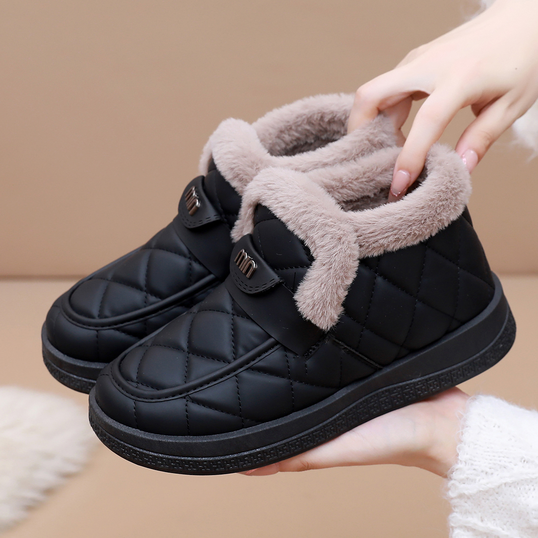 冬季妈妈防水棉靴加绒防滑软底