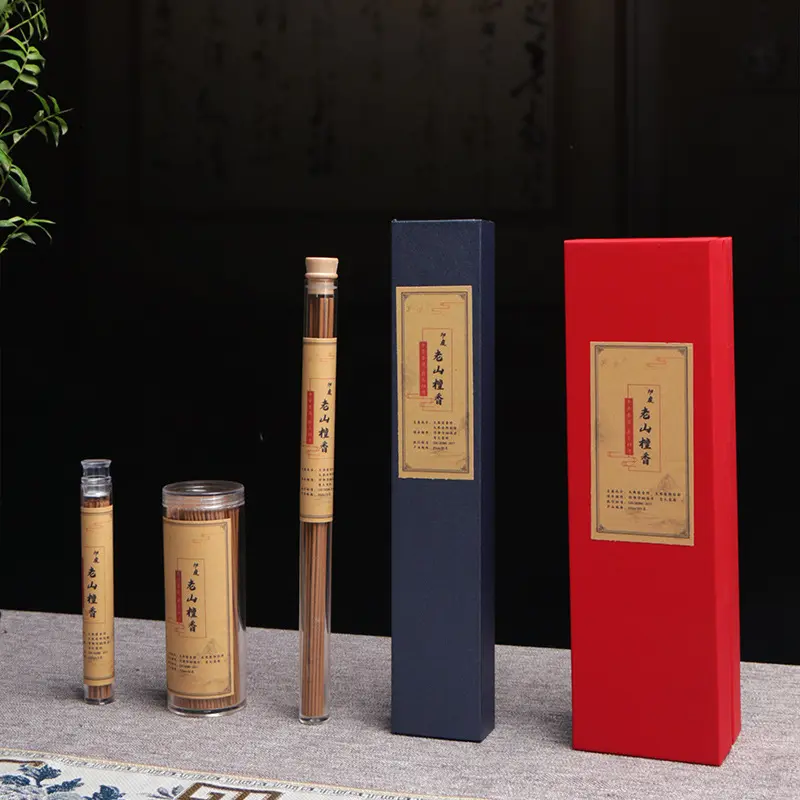 天然印度老山檀香10.5cm短线香21cm长线香筒装礼盒装支持制作标签