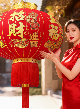 2026新年大红灯笼灯新款春节过年挂饰农村大门口一对户外阳台装饰