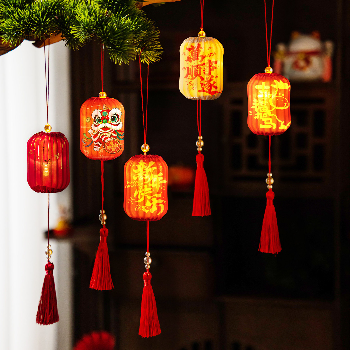 2026新年小灯笼装饰品挂件马年春节树上挂饰过年绿植喜庆氛围布置