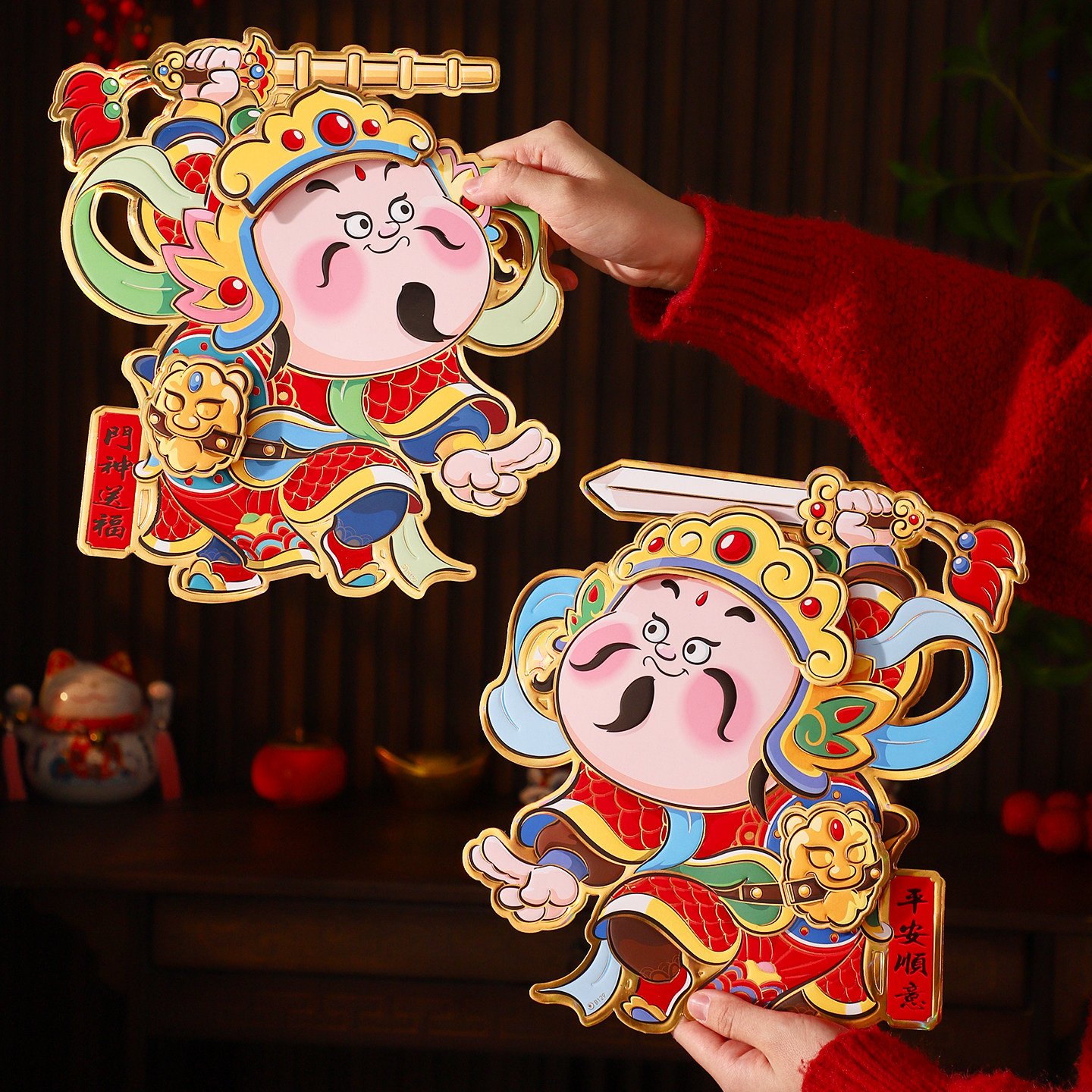 2026新款卡通立体门神马年春节大门装饰新年过年尉迟恭秦叔宝门贴,节庆用品/礼品,门神,淘宝优惠券,粉丝福利购,淘宝优惠卷