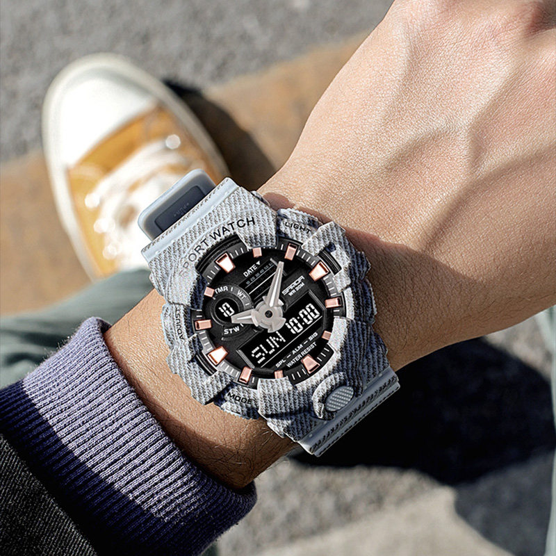 运动防水手表男 青少年高中初中学生电子表 潮流特种兵男士机械表