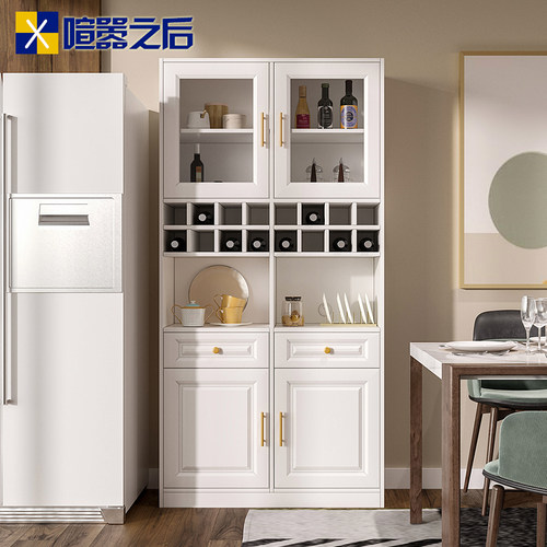 餐边柜酒柜一体h靠墙家用现代简约餐厅储物柜定制厨房高柜到顶橱