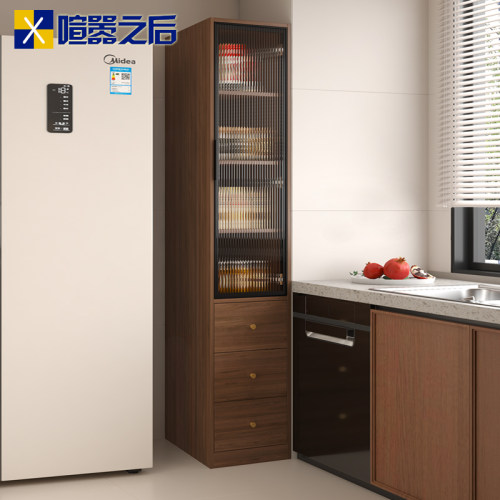 中古风实木餐边柜窄边夹缝收纳柜
