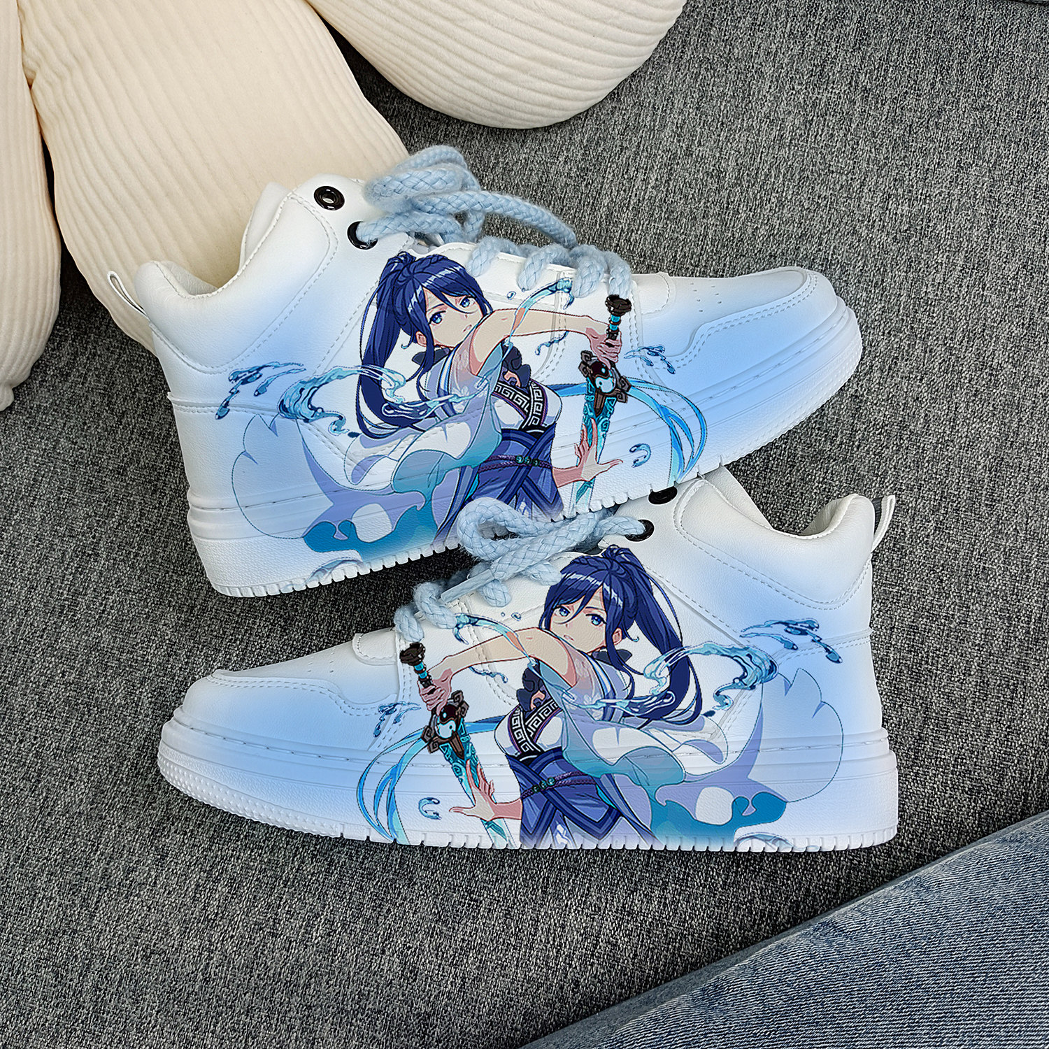 回力男鞋春秋崩坏3爆改二次元鞋子空军动漫周边手绘设计涂鸦板鞋
