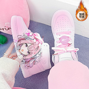 回力正品动漫女鞋我怎么可能成为你的恋人周边鞋子粉色少女板鞋潮