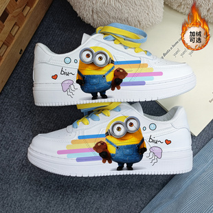 回力小黄人鲍勃动画手绘板鞋2025夏季新款小白鞋百搭休闲运动鞋子