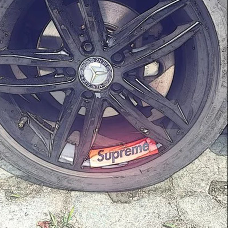 Supreme街头摩托车拉花改装机车贴纸电瓶车反光通用车身拉花贴