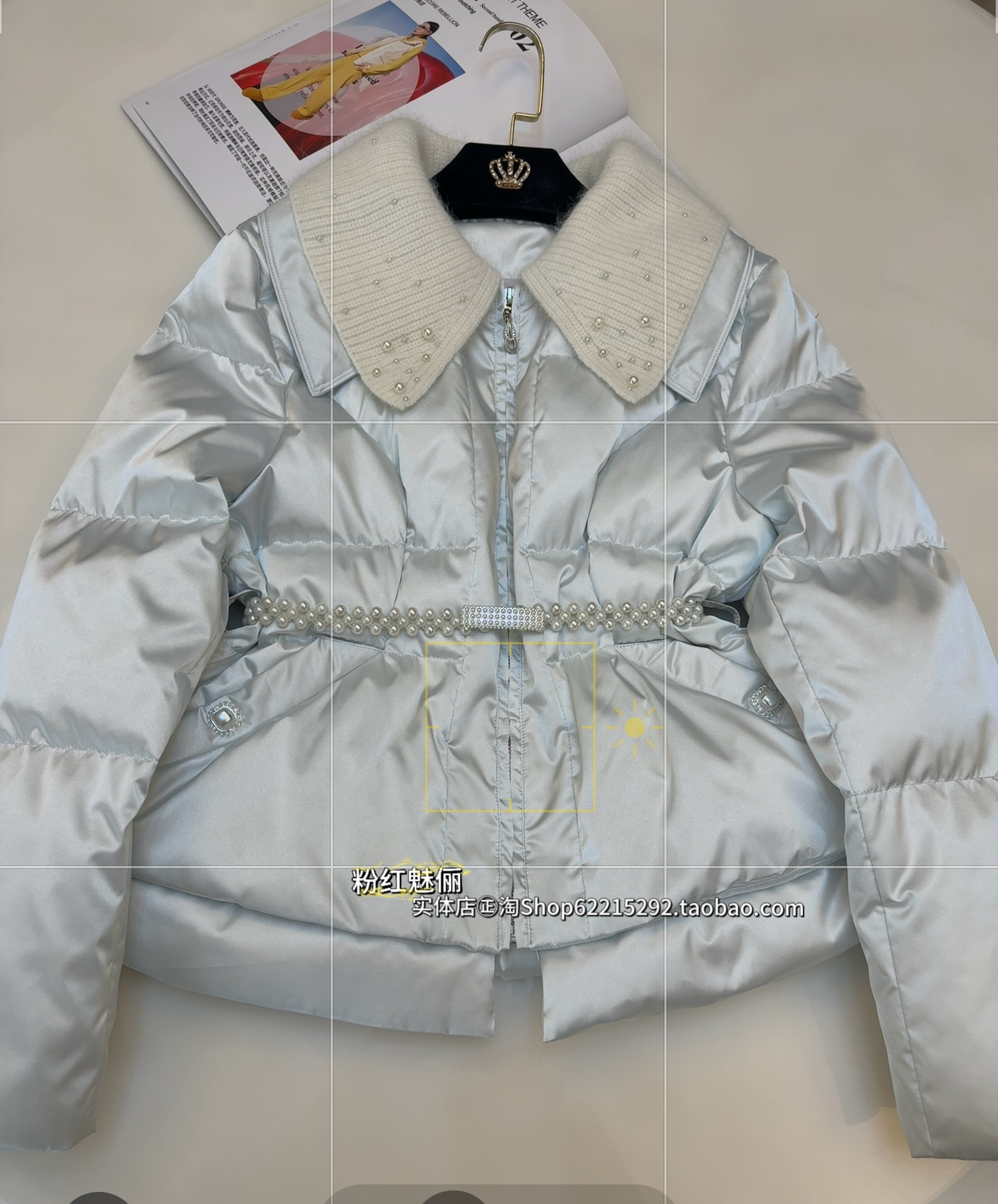 欧洲站11月18日实体店㊣2025冬双层翻领配腰链桑蚕丝白鹅绒羽绒服