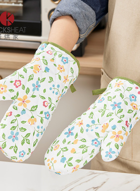 加厚隔热手套耐高温防烫热烤箱厨房手套微波炉专用烘焙工具棉手套