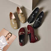 新款 平底小皮鞋 单鞋 春季 百搭舒适乐福鞋 豆豆鞋 软底鞋 低跟春秋2104