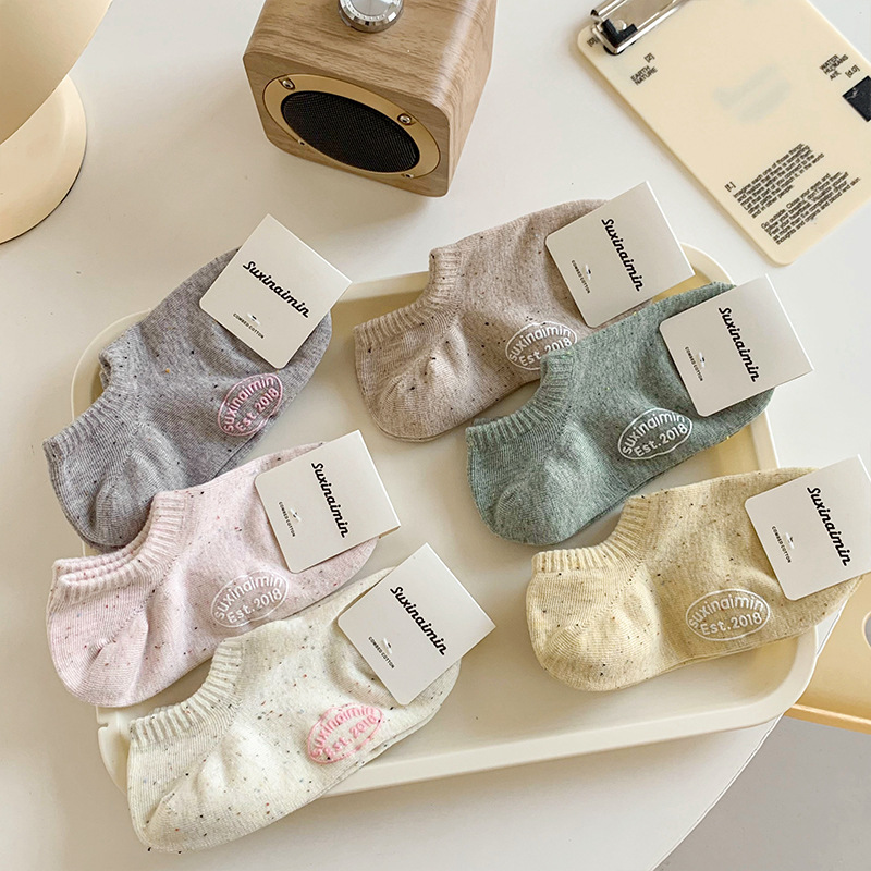 袜子女春夏新品ins奶油点子纱低