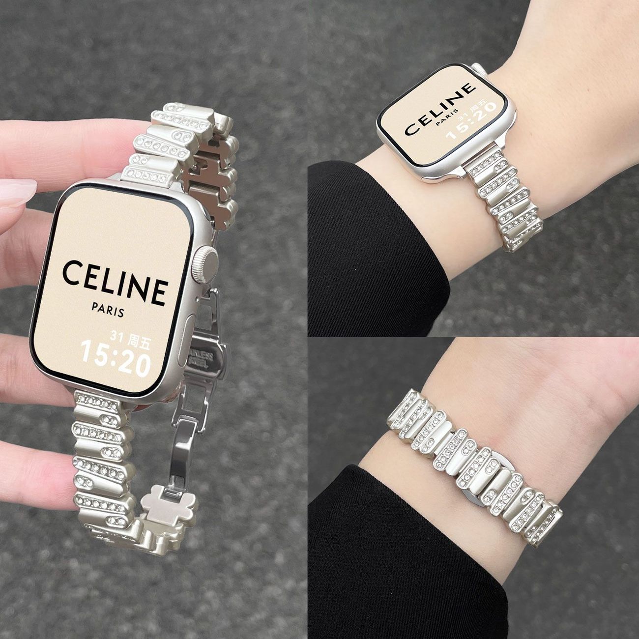 AppleWatchS11镶钻爆闪表带图片