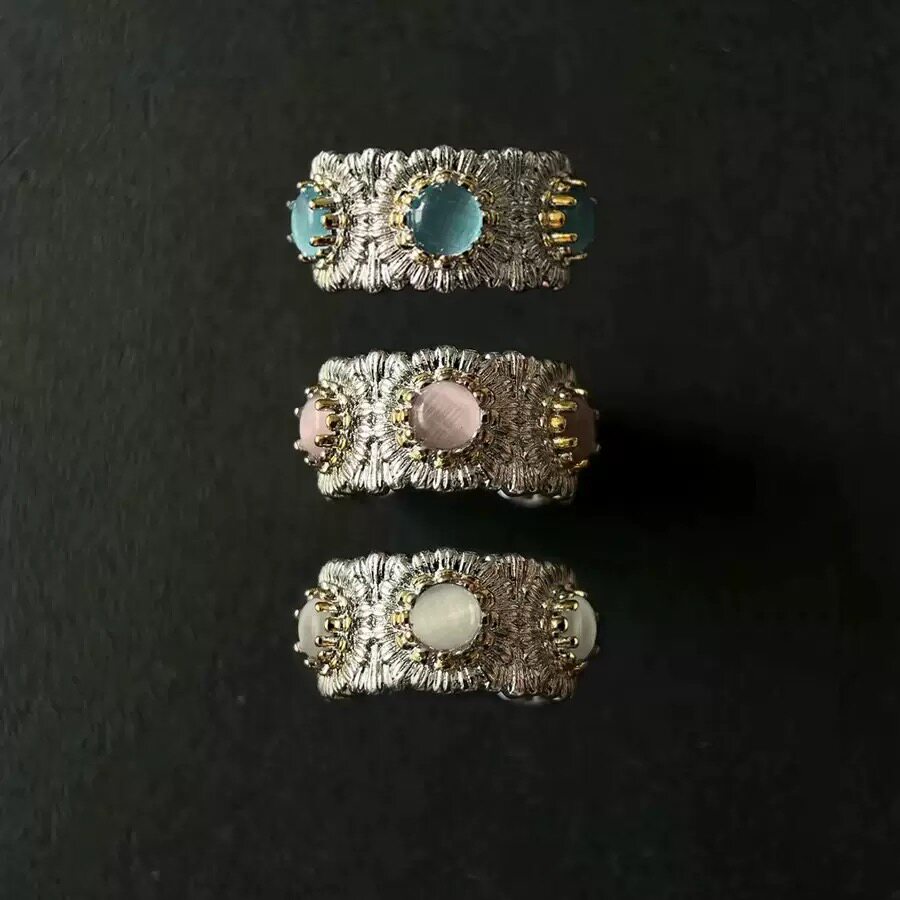 中古粉色雏菊戒指复古轻奢高级感图片