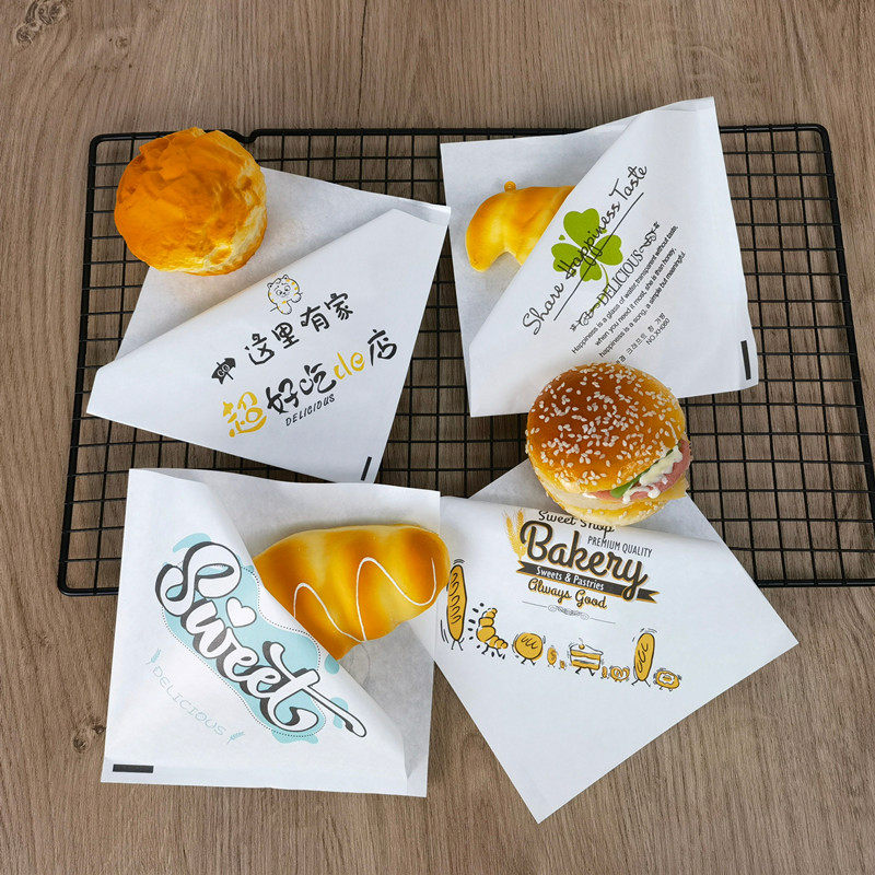 三明治包装防油纸袋手抓饼牛皮纸图片