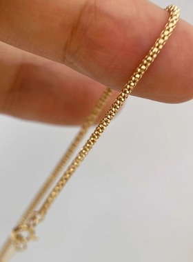 HETAO荷桃立体复古优雅圆灯笼链手链全18K金彩金无延长链AU750