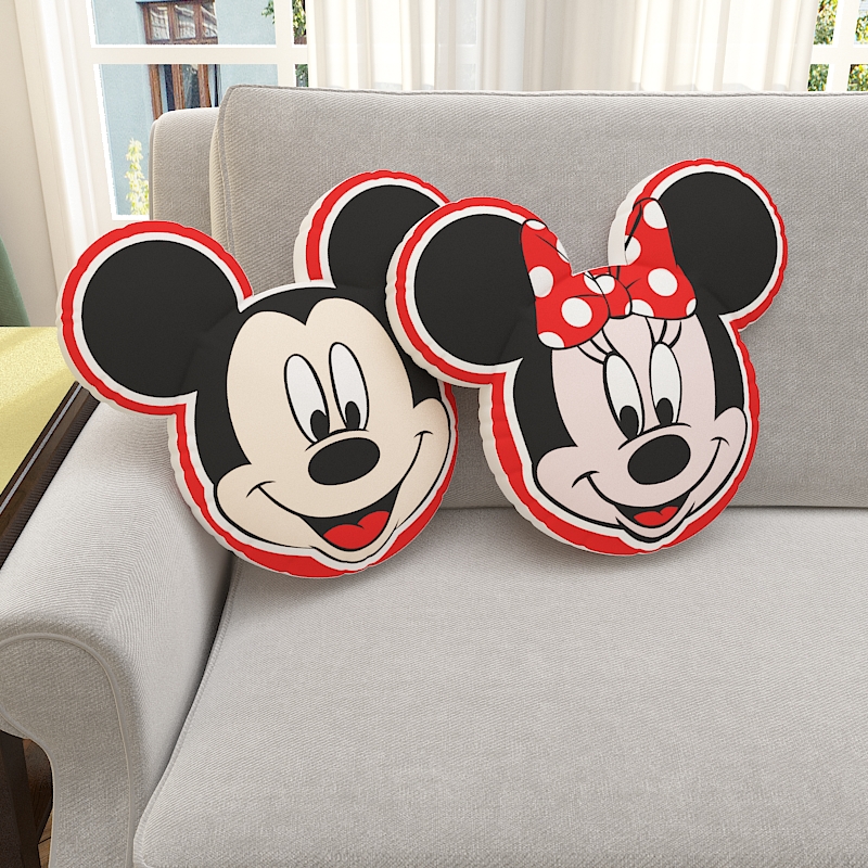 米奇抱枕被子两用毯子二合一北欧ins风车载卡通汽车米妮靠枕靠垫