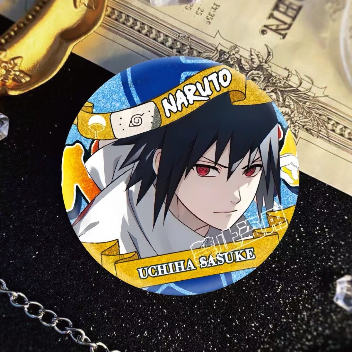 爆款火影忍者吧唧周边镭射鸣人佐助动漫周边卡通谷子正版发光徽章