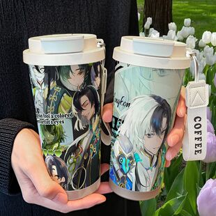 空空儿创意周边保温杯不锈钢学生高颜值吸管双饮大容量咖啡水杯女