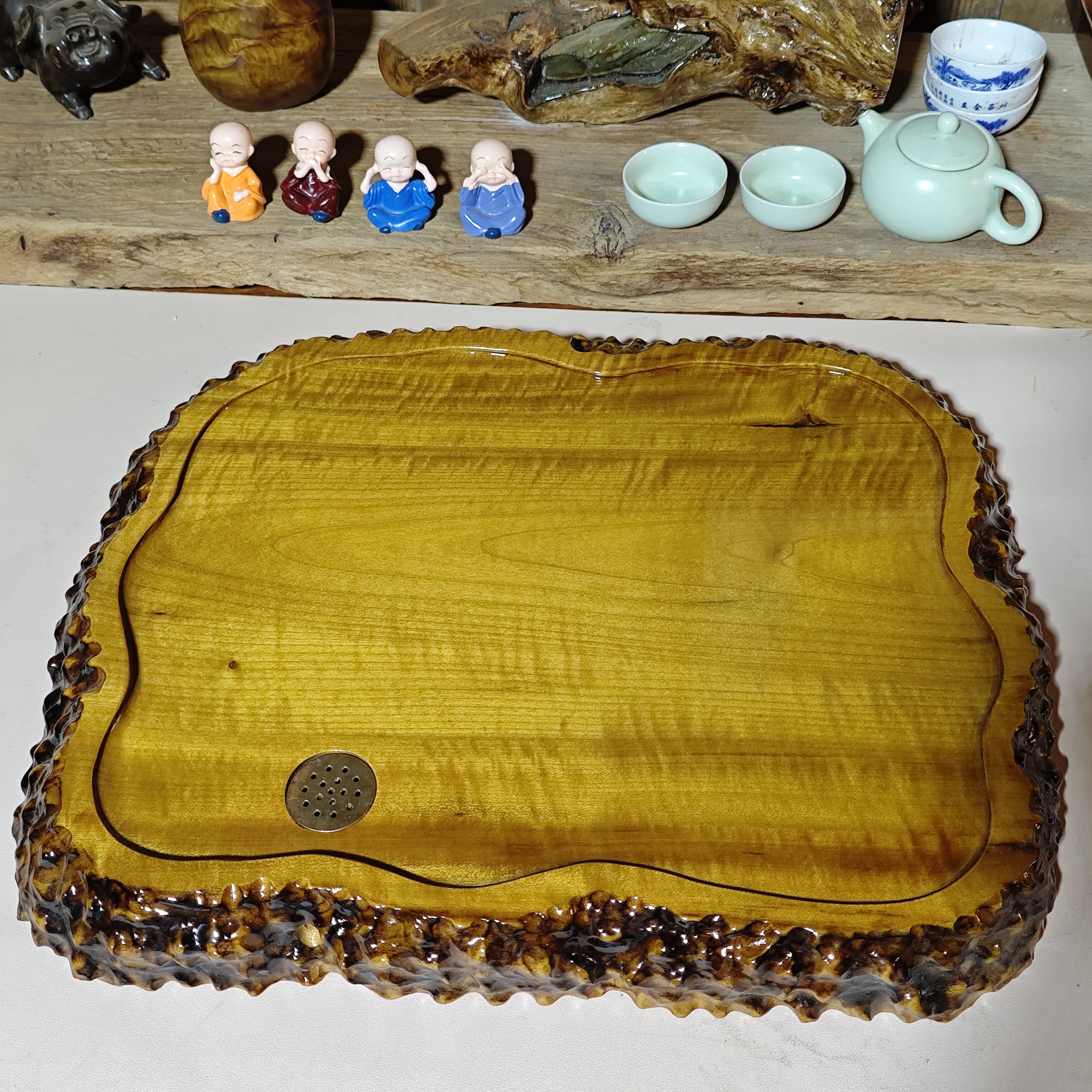 金丝楠木茶盘实木树根根雕茶台功夫茶具天然家用茶托办公茶海包邮